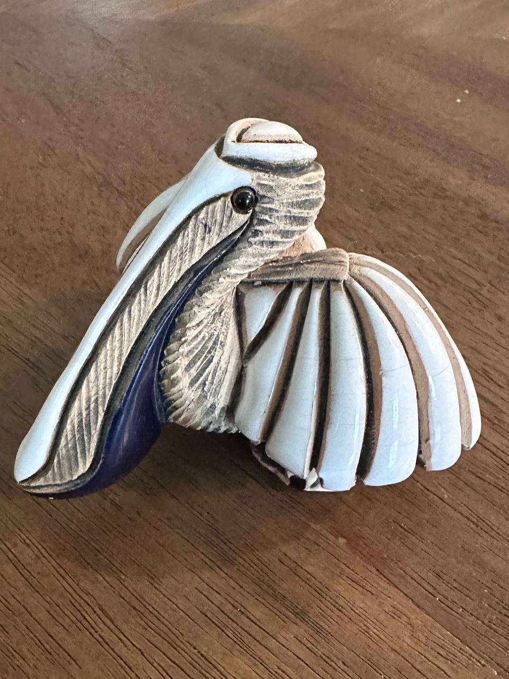 Artesania Rinconada Uruguay Carved Pottery Pelican Figurine